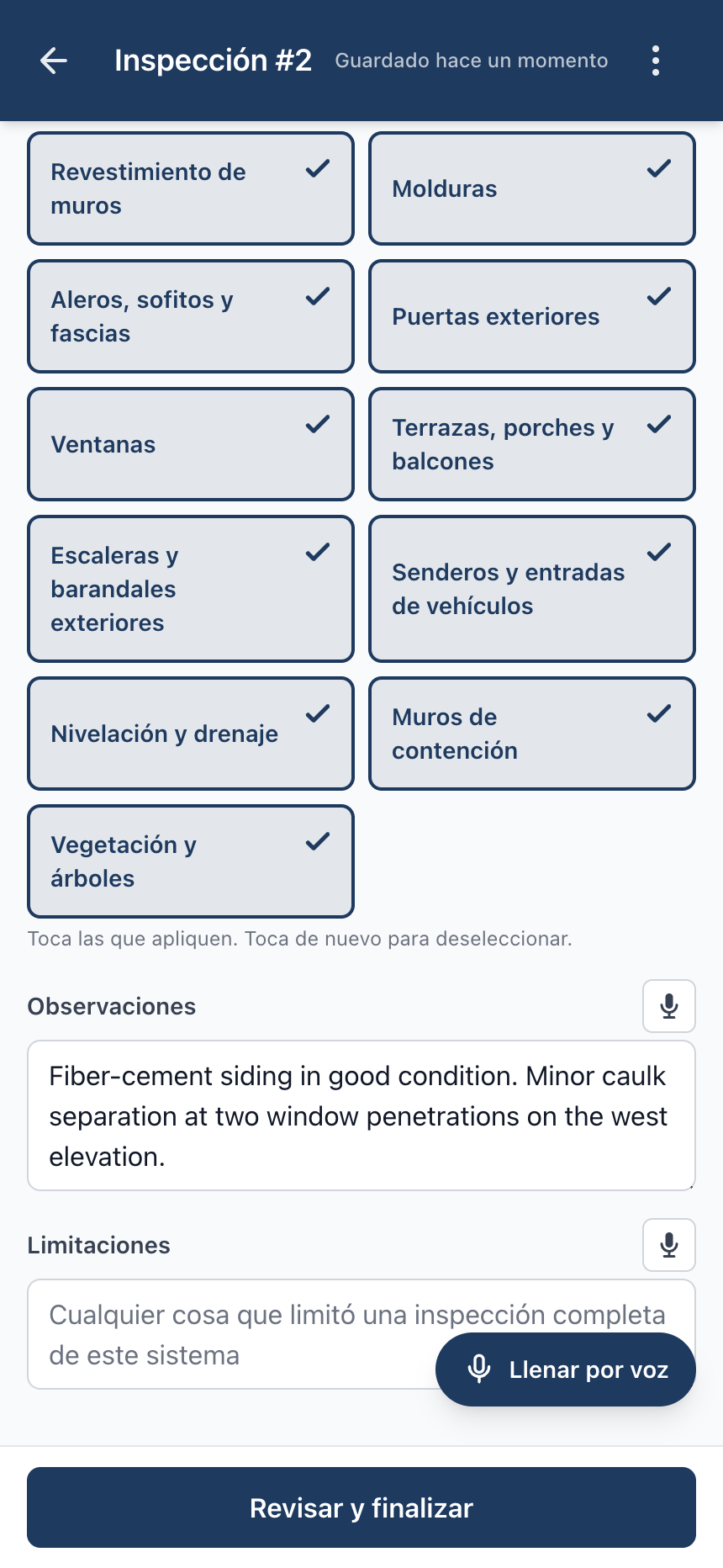 Editor de inspección de hogar — sistema de estructura.