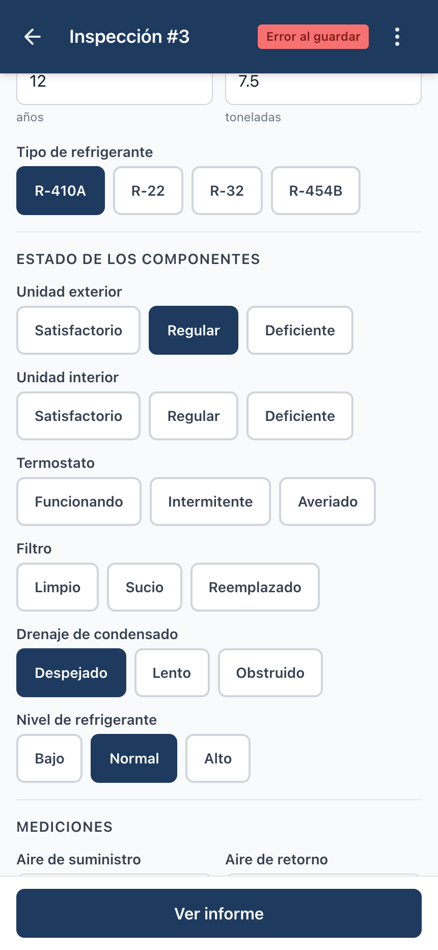 Editor de HVAC — pantalla 2.