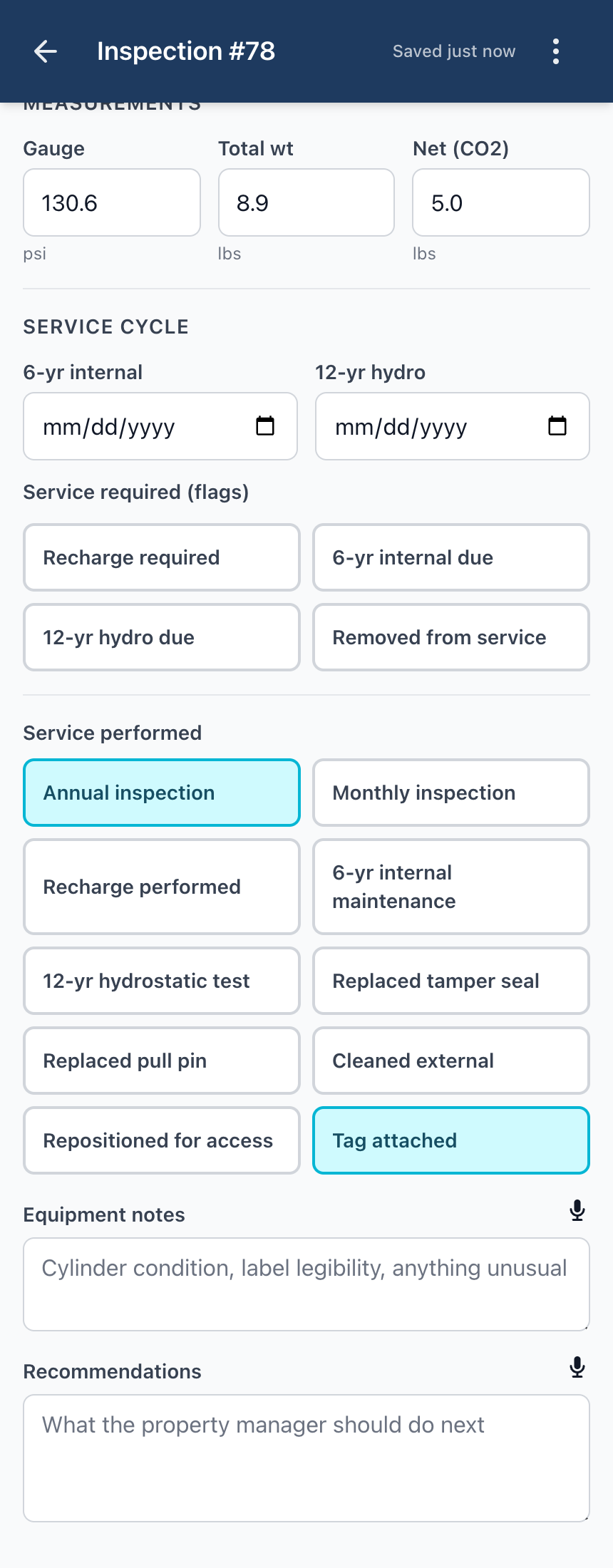 Extinguisher editor — screen 3.