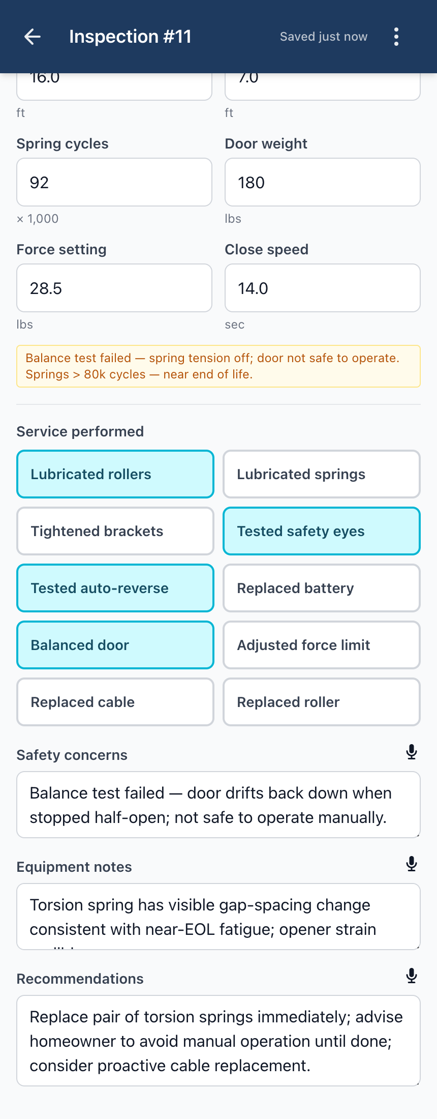 Garage Door editor — screen 3.