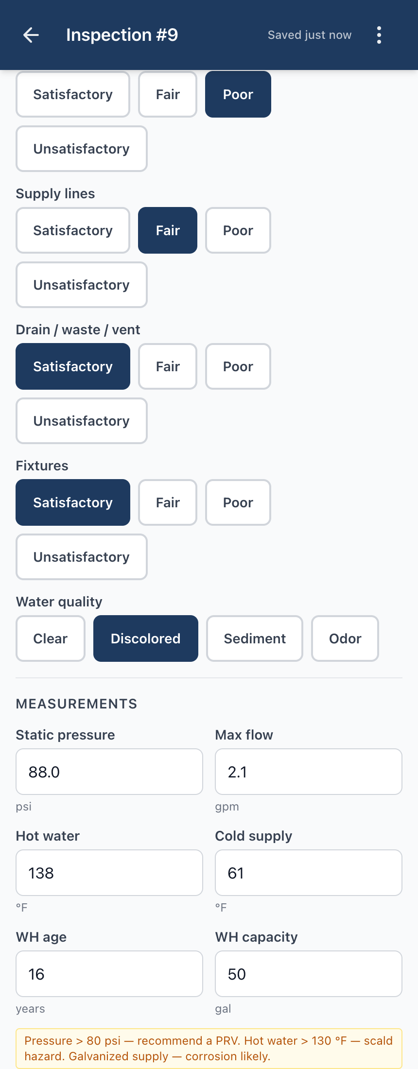 Plumbing editor — screen 2.