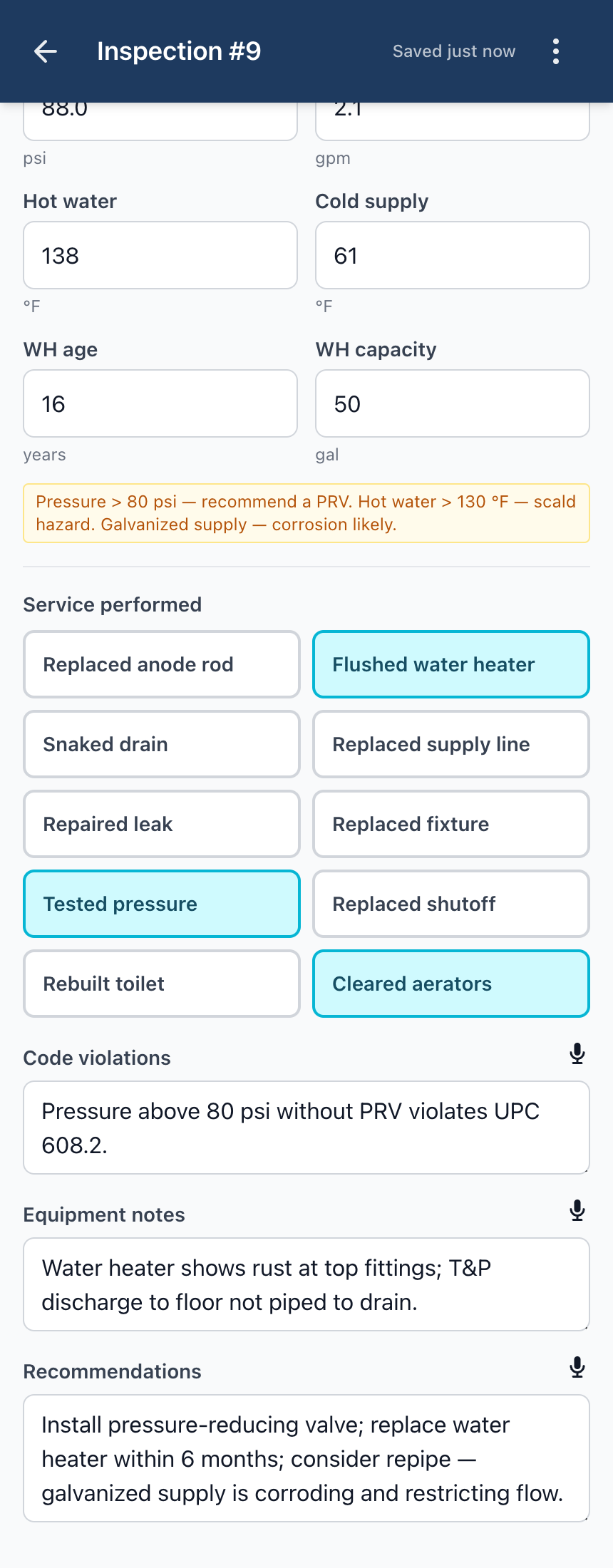 Plumbing editor — screen 3.
