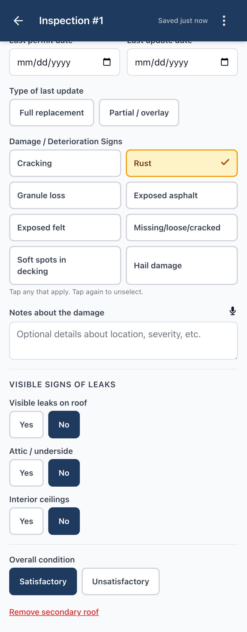 Roofing editor — screen 3.