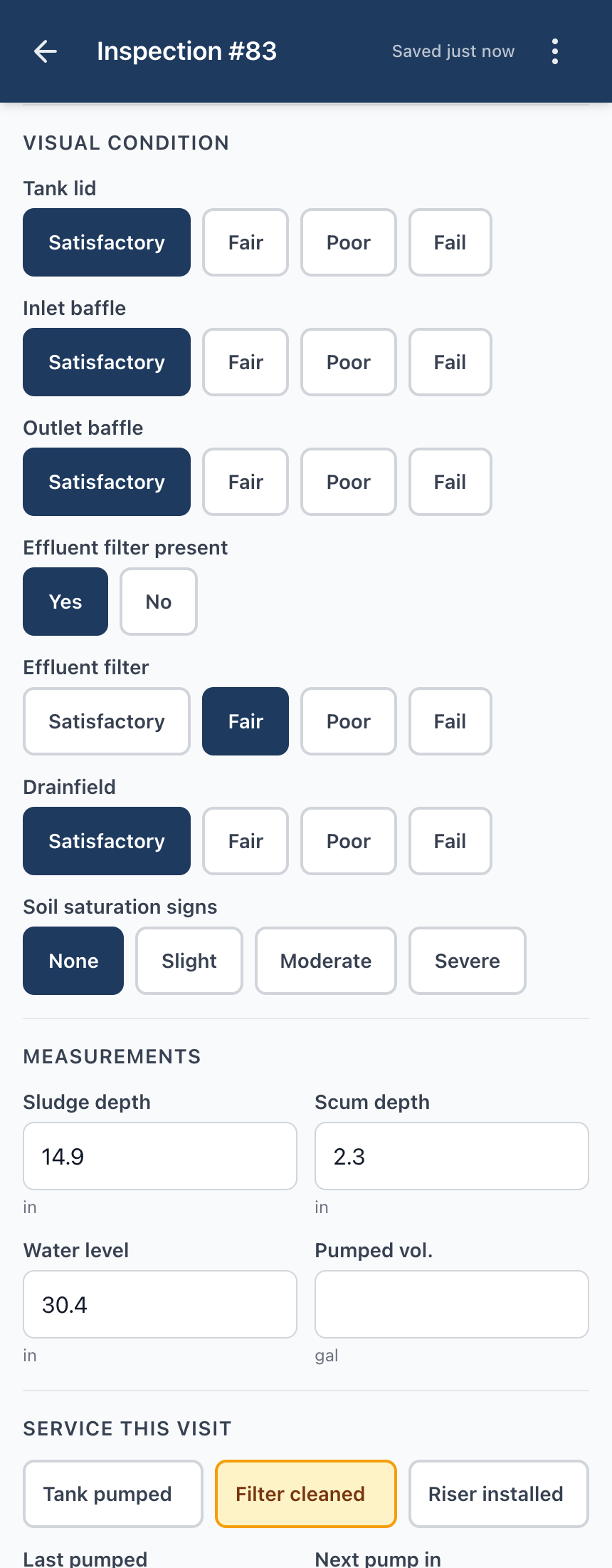 Editor de séptico — pantalla 2.
